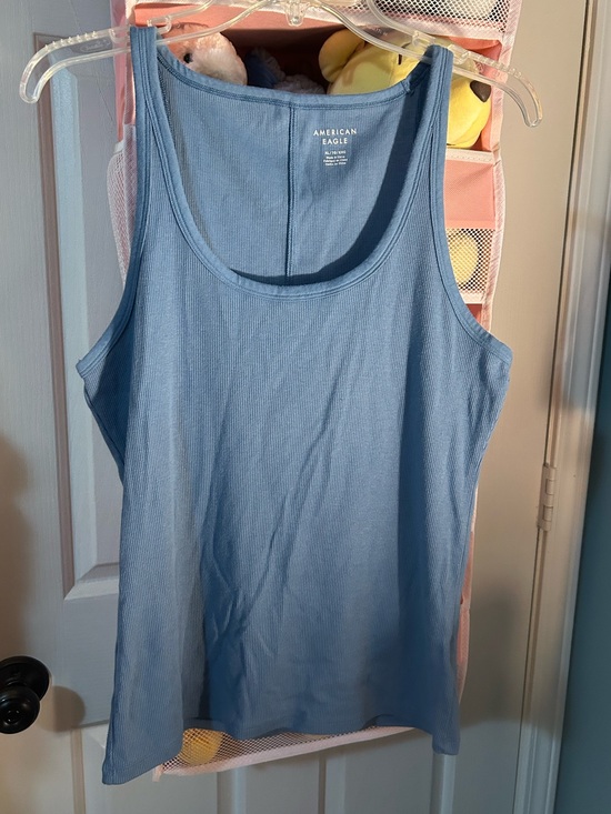 American Eagle Outfitters Tops - AMERICAN EAGLE BLUE RIBBED TANK TOP